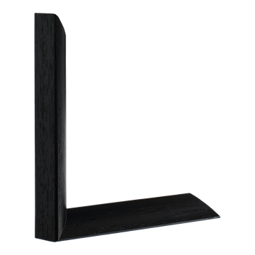 Vertical view of flux black grain picture frame sample
