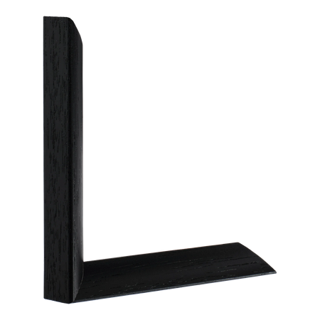 Vertical view of flux black grain picture frame sample