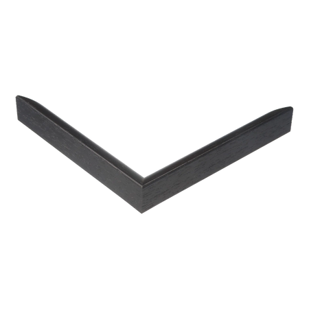 Corner view of Flux in black grain picture frame