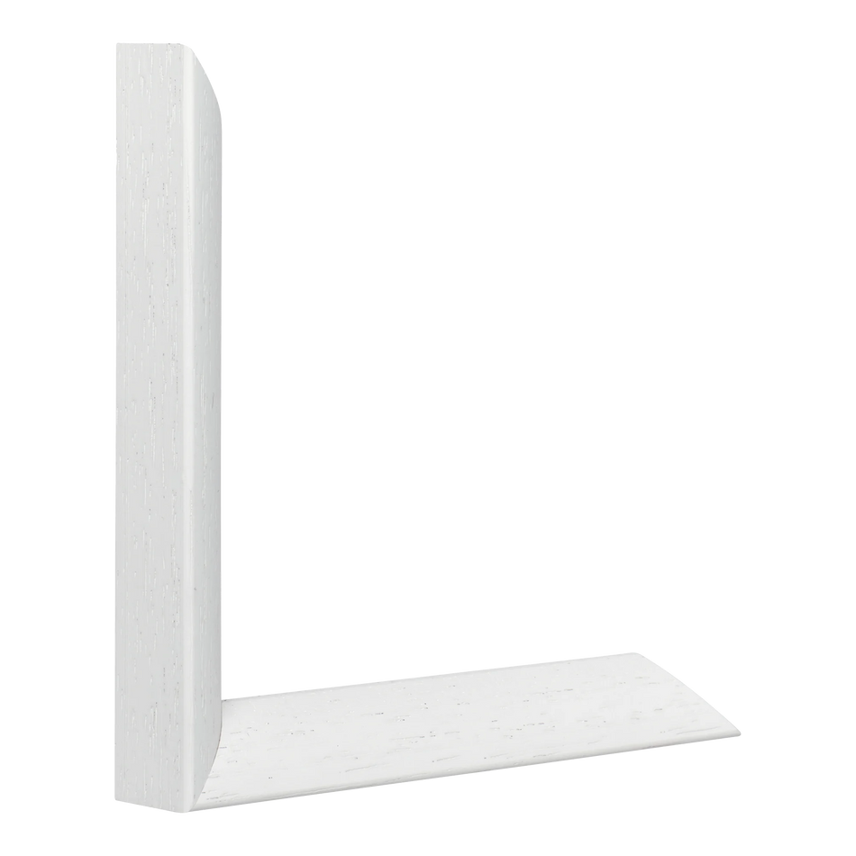 Vertical view of flux white grain picture frame