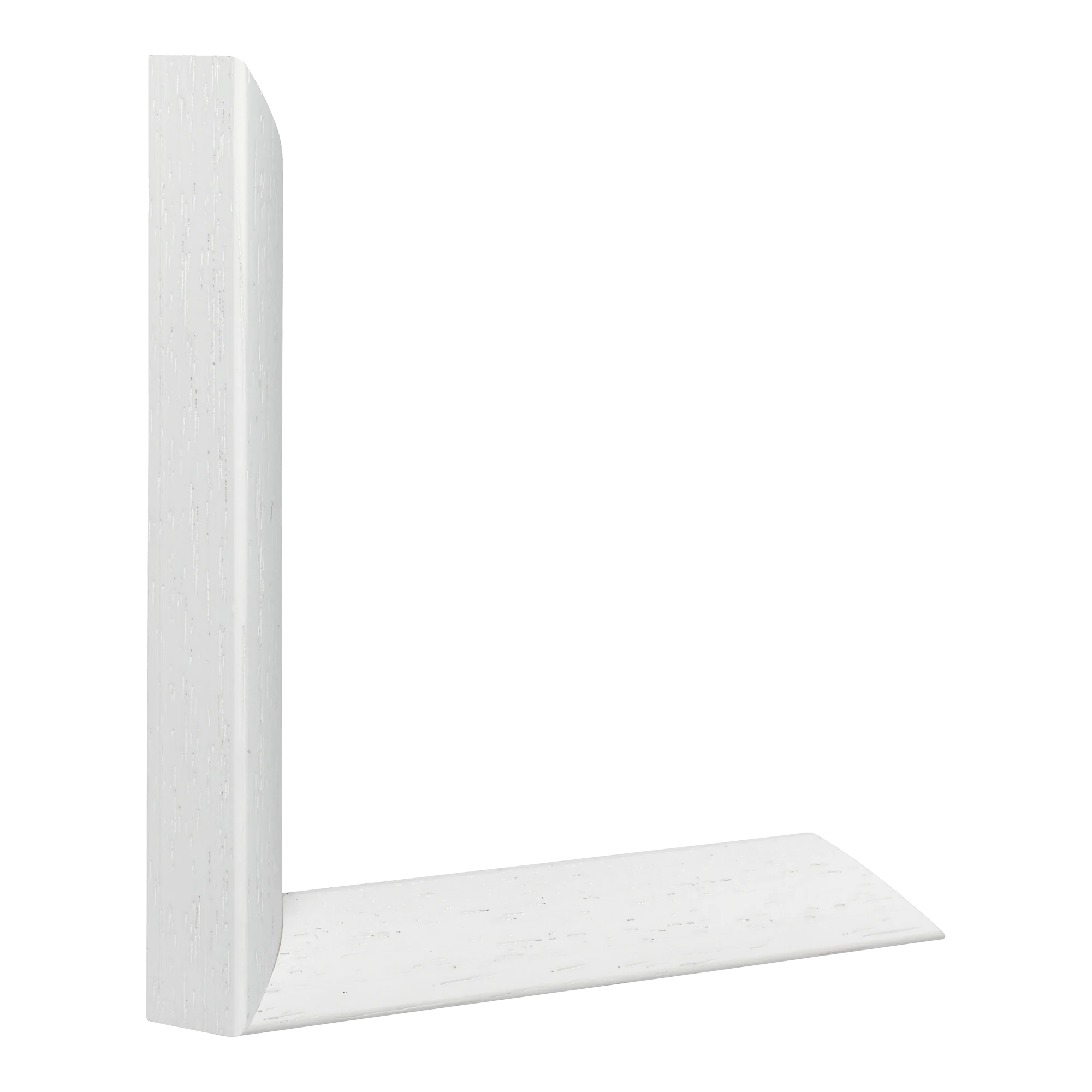 Vertical view of flux white grain picture frame sample