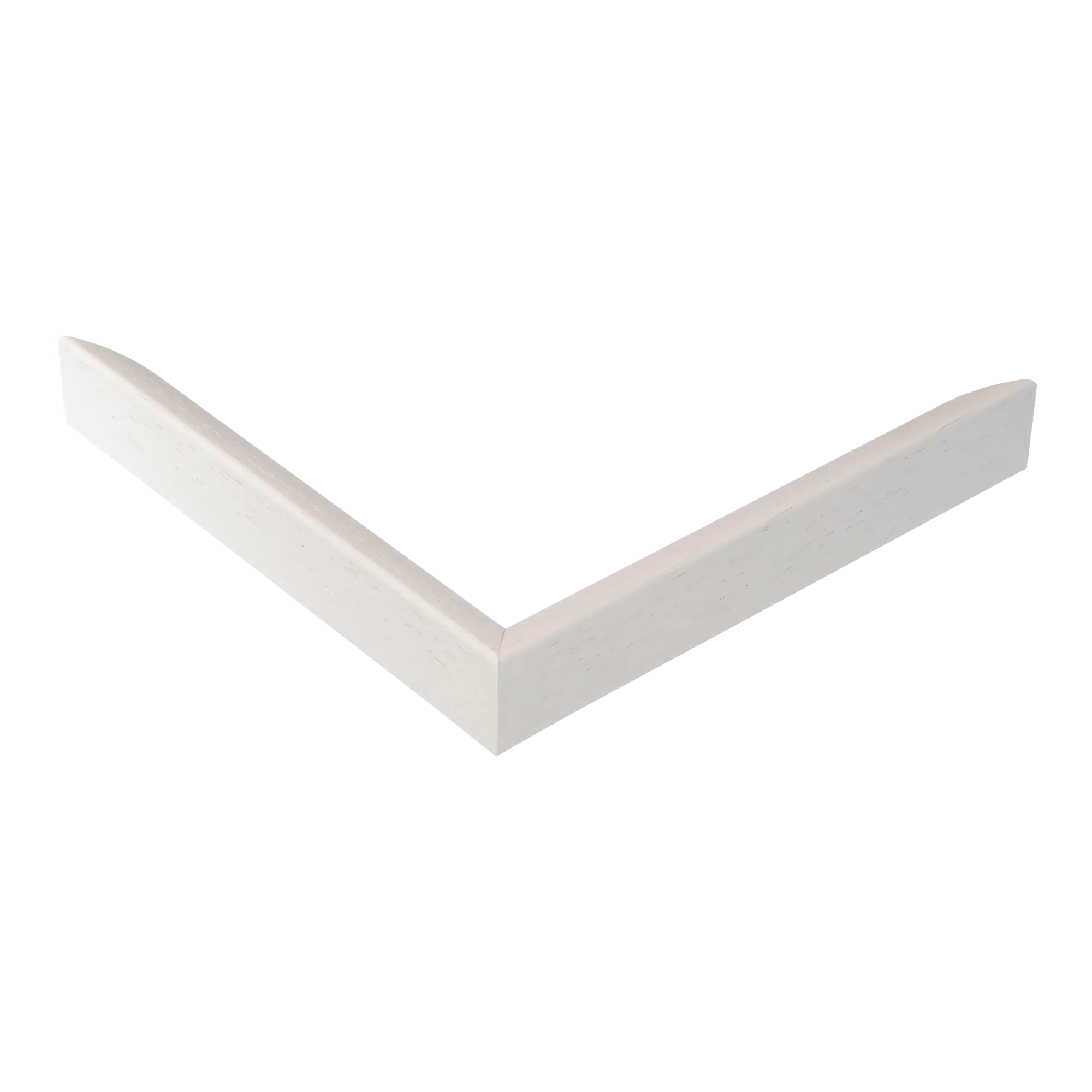 Corner view of Flux in white grain picture frame