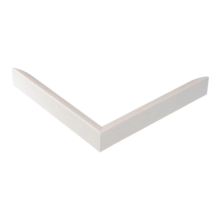 Corner view of Flux in white grain picture frame