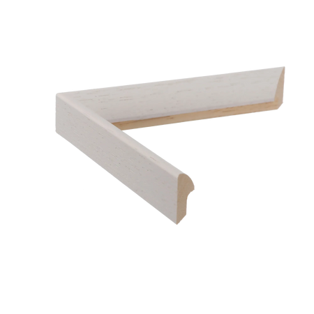 Side view of Flux picture frame in white grain