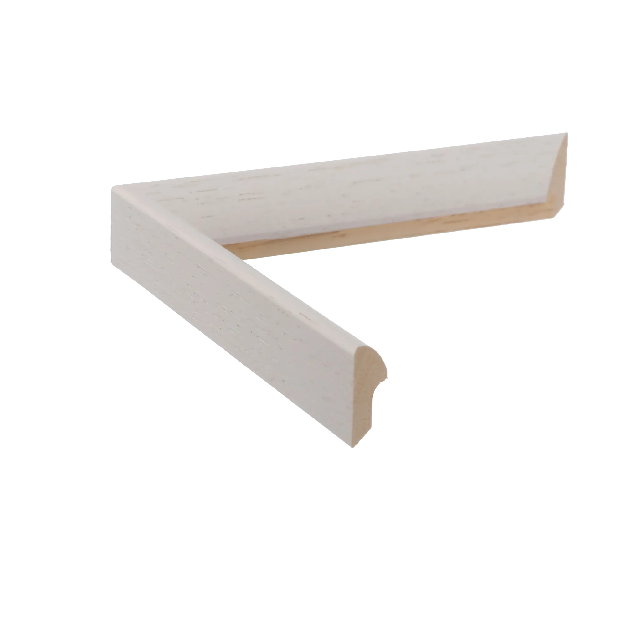 Side view of Flux picture frame in white grain