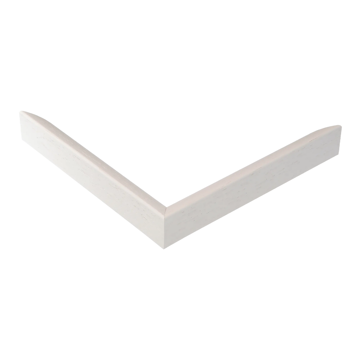 Corner view of Flux in white grain picture frame