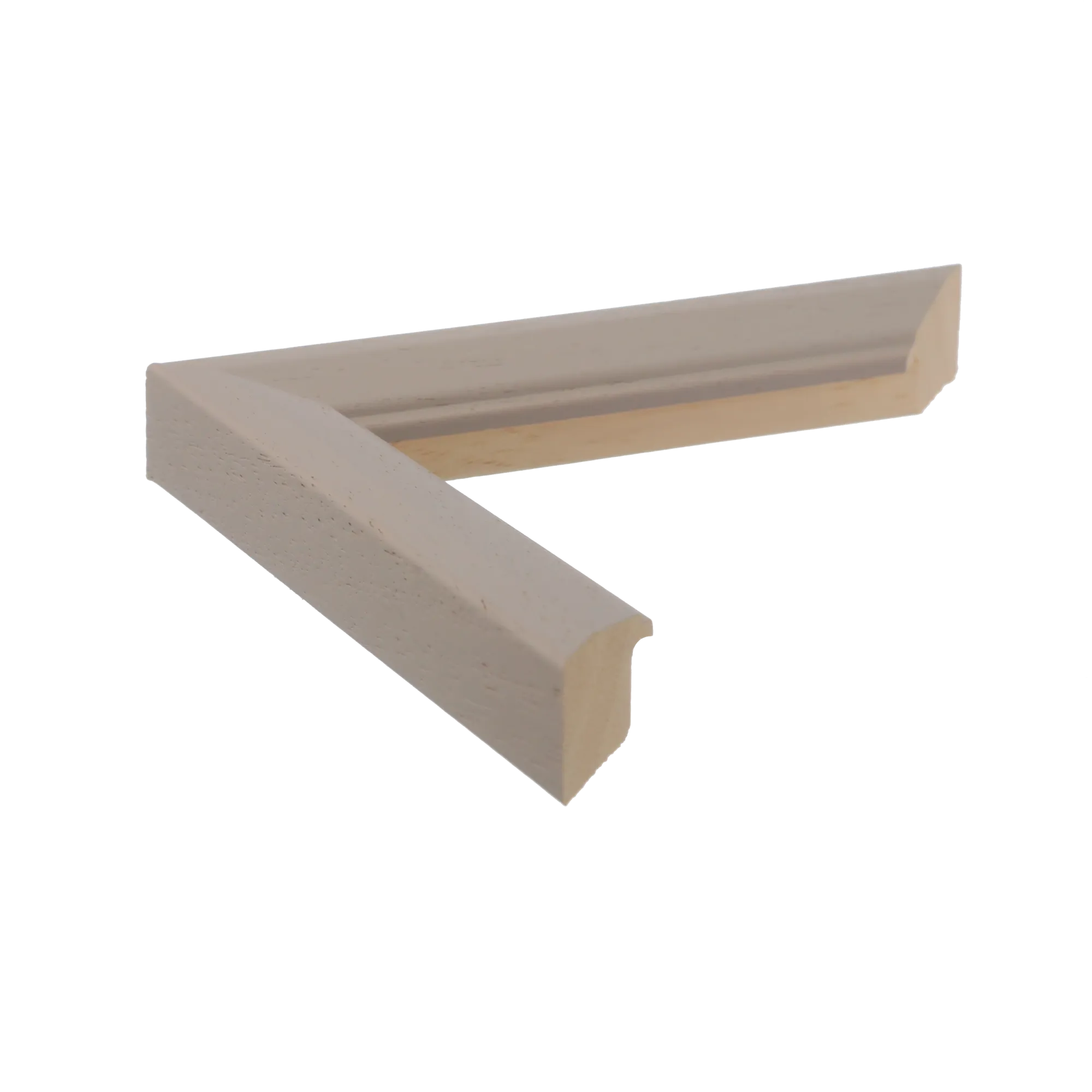 Side view of Geo picture frame in taupe