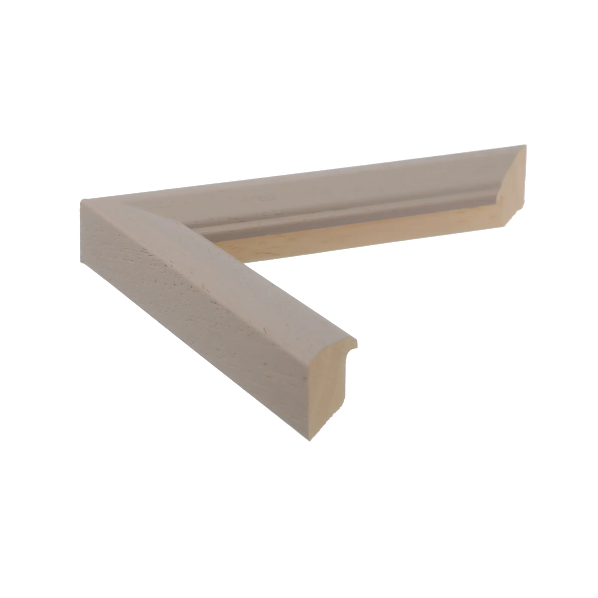 Side view of Geo picture frame in taupe