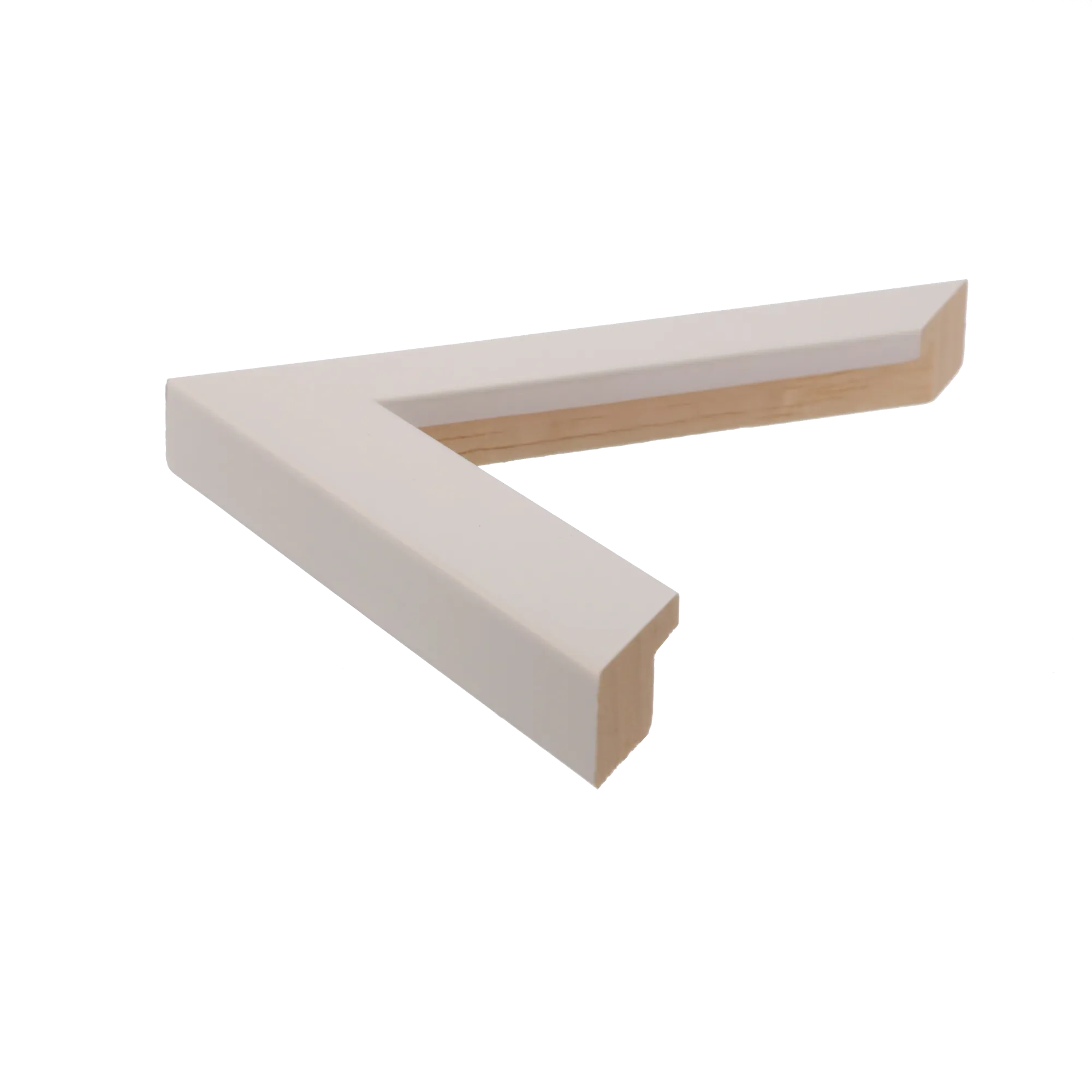 Side view of Grace picture frame in white