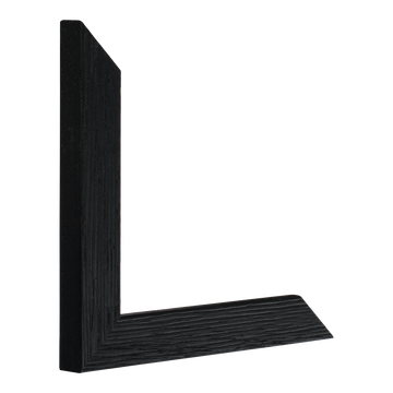Vertical view of groove i black picture frame sample