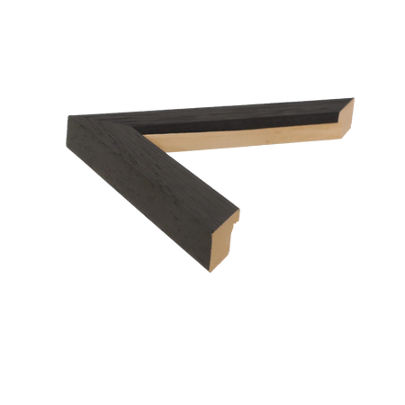 Side view of Groove I picture frame in black