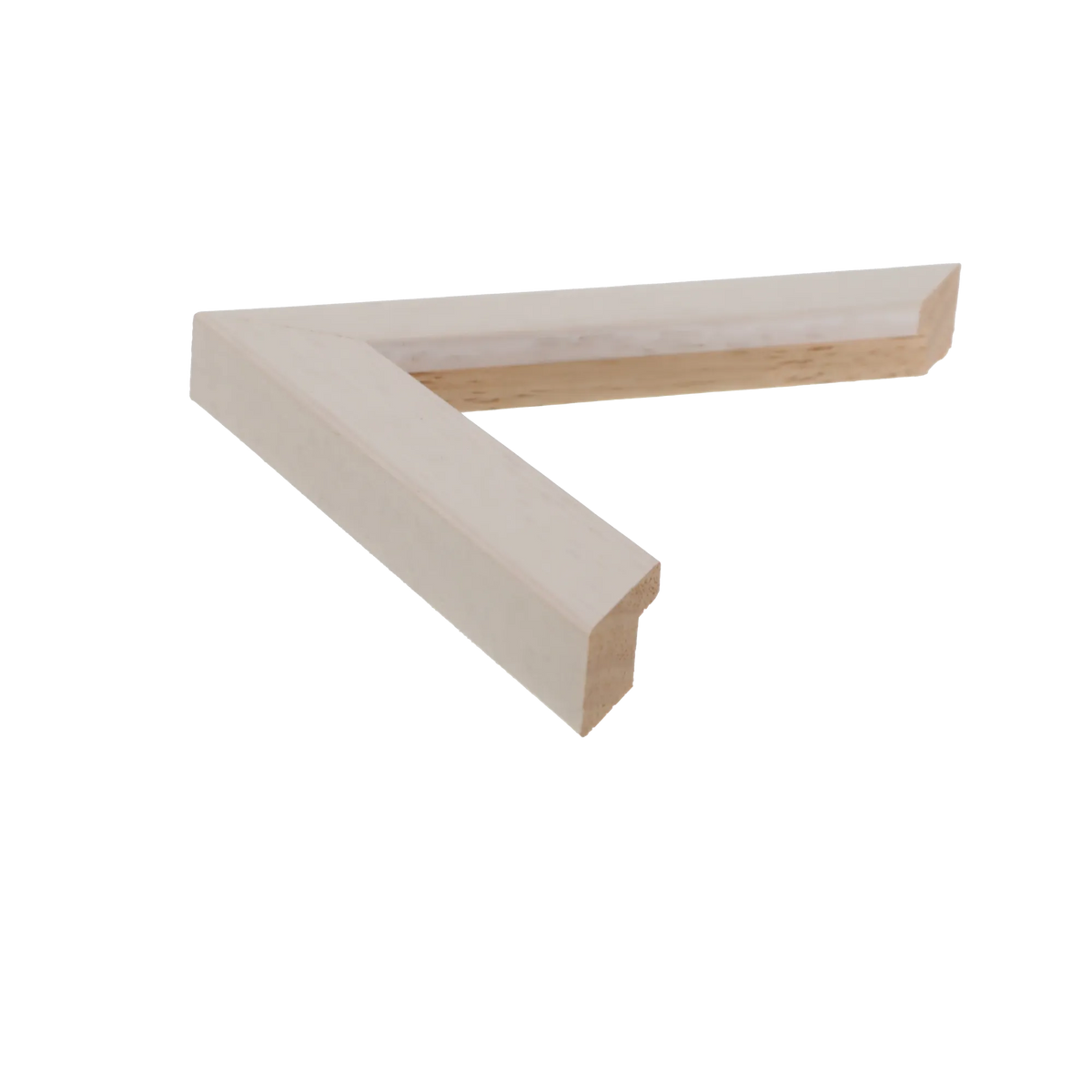 Side view of Groove I picture frame in white