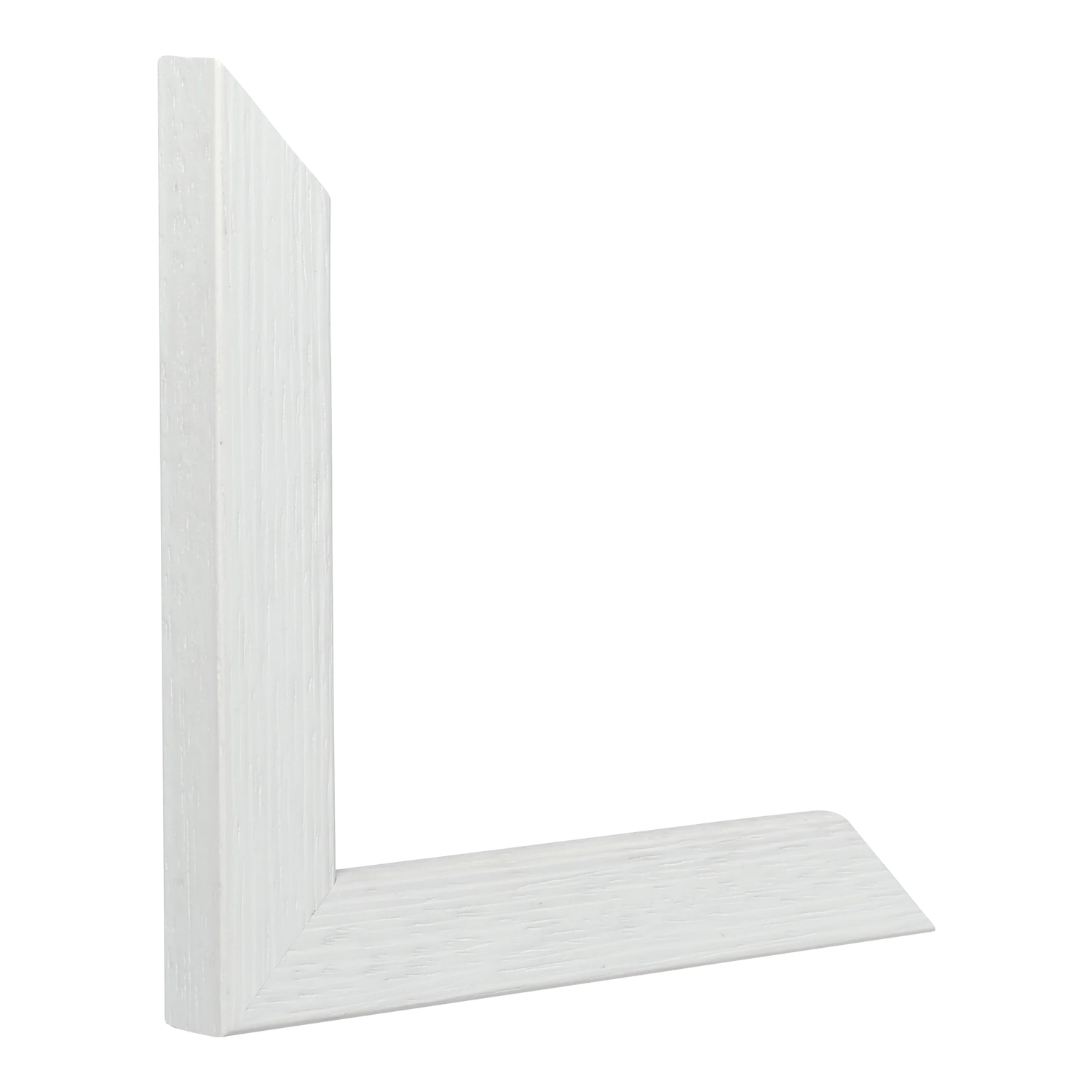 Vertical view of groove i white picture frame sample