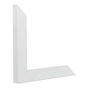 Vertical view of groove i white picture frame sample
