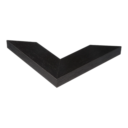 Corner view of Groove II in black grain picture frame