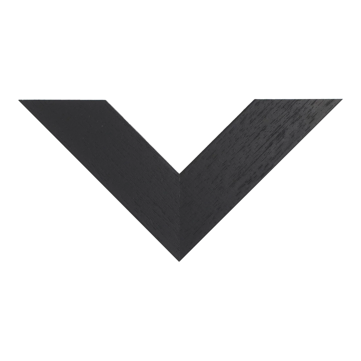 Top view of Groove II picture frame in black grain