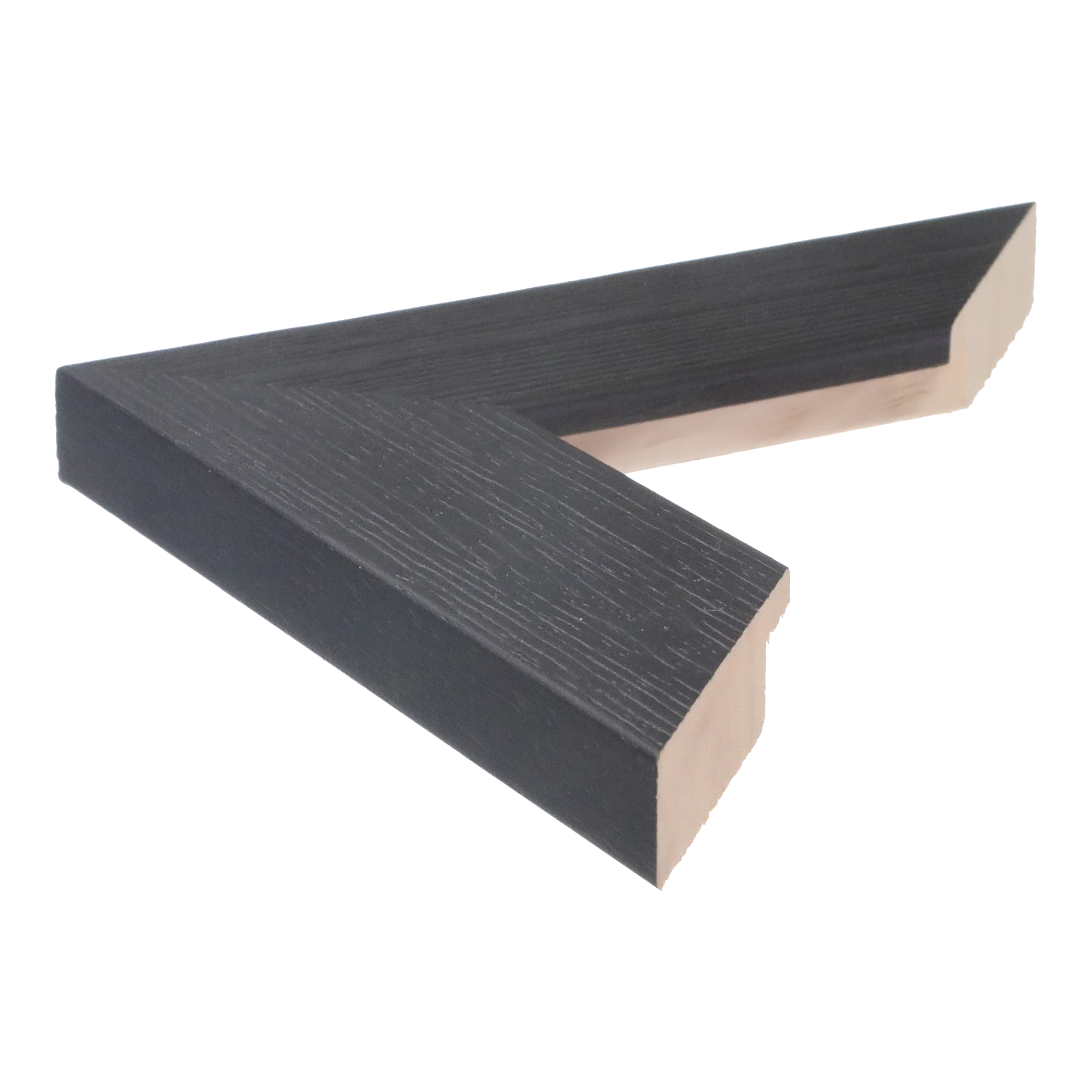 Side view of Groove II picture frame in black