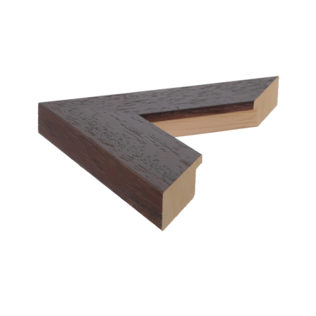 Side view of Groove II picture frame in brown grain