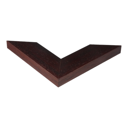 Corner view of Groove II in brown grain picture frame