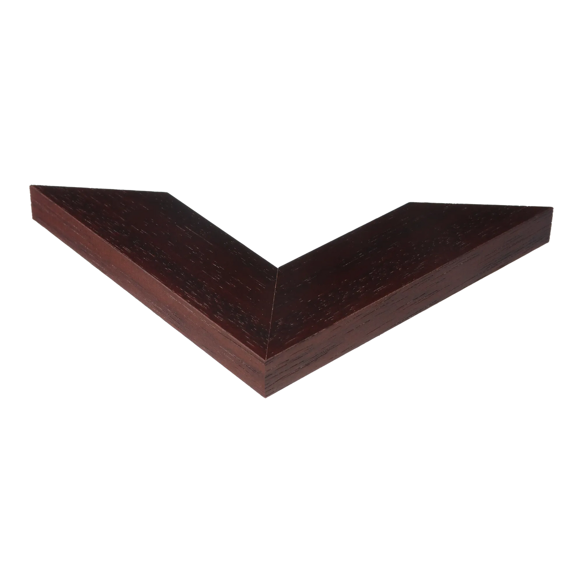 Corner view of Groove II in brown grain picture frame