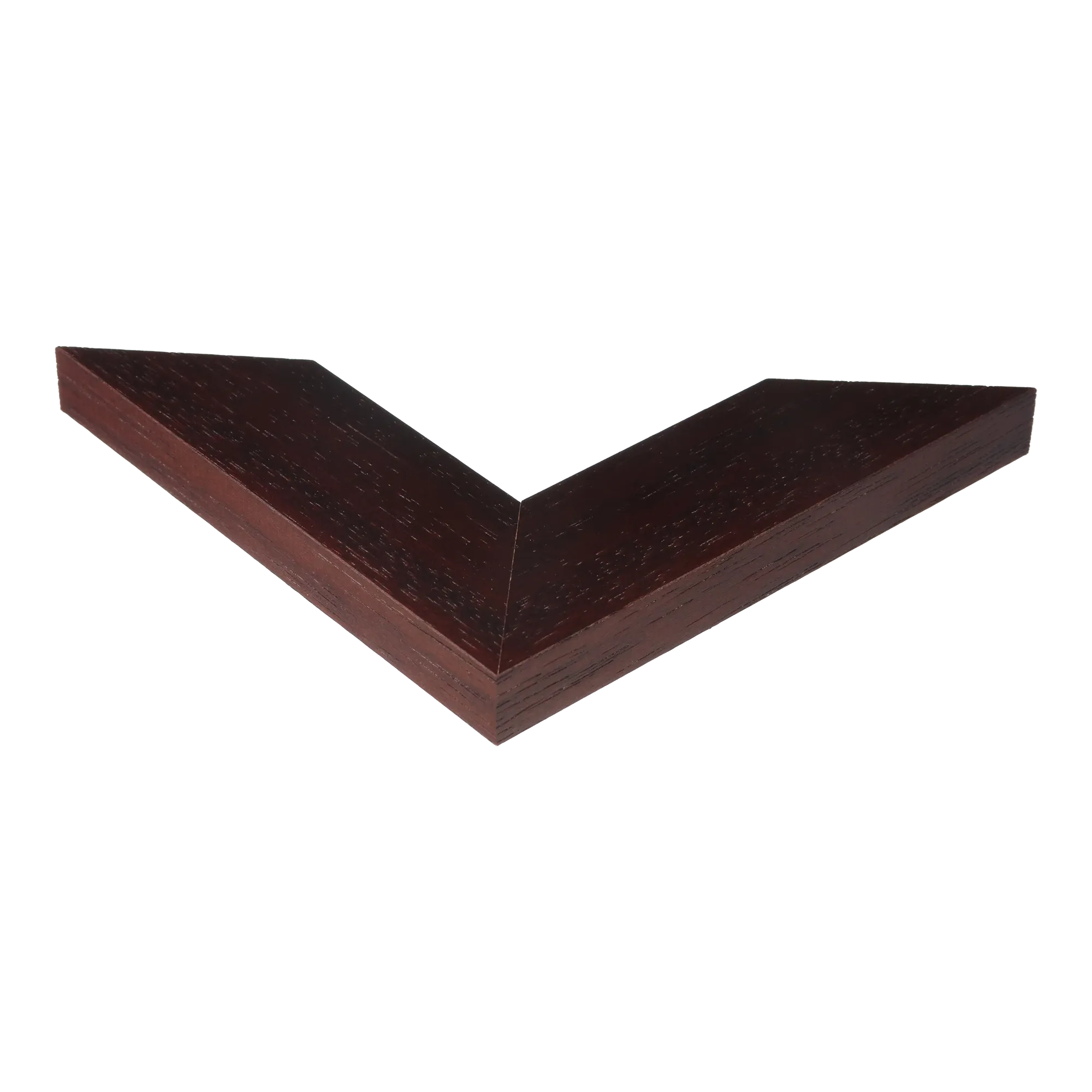 Corner view of Groove II in brown grain picture frame