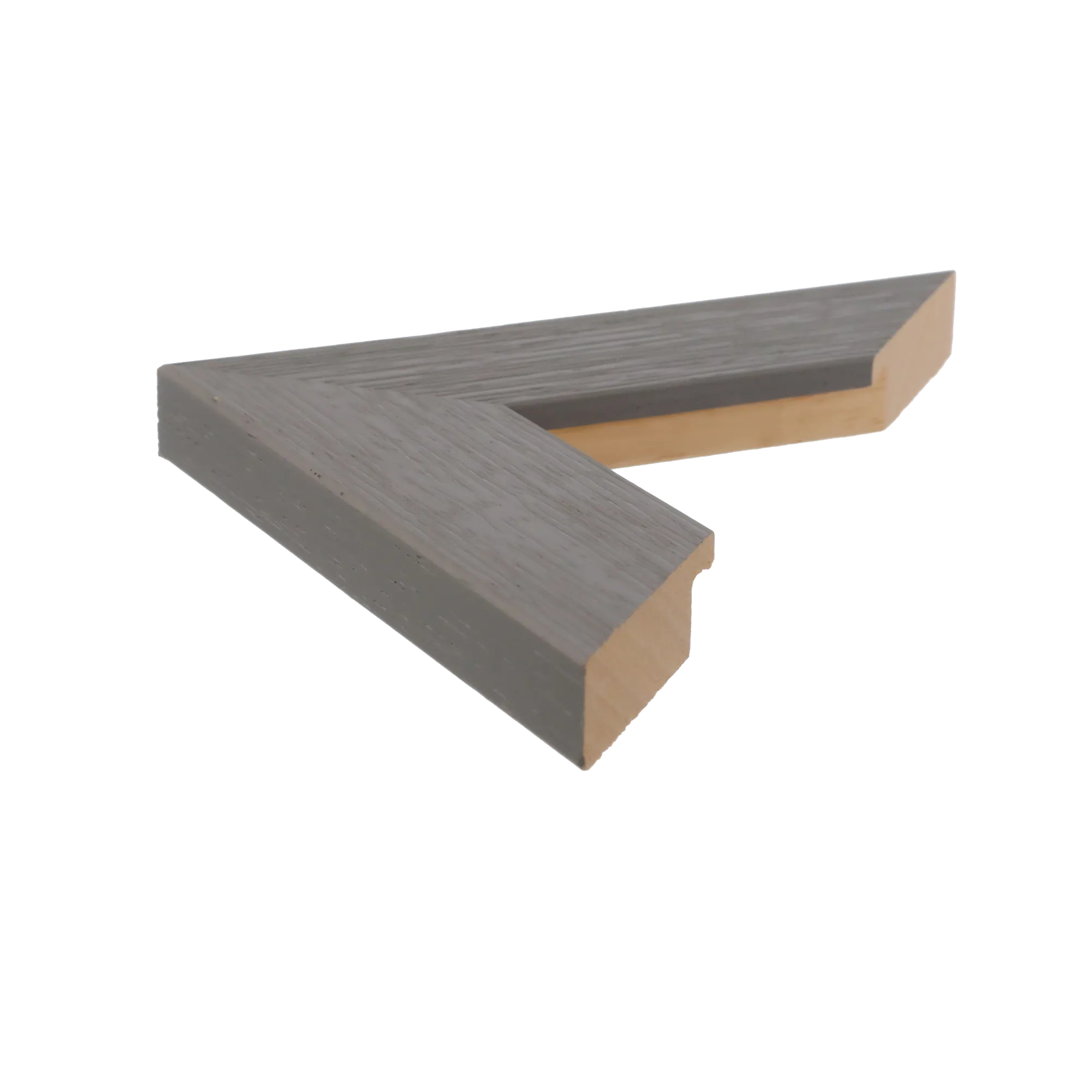 Side view of Groove II picture frame in grey