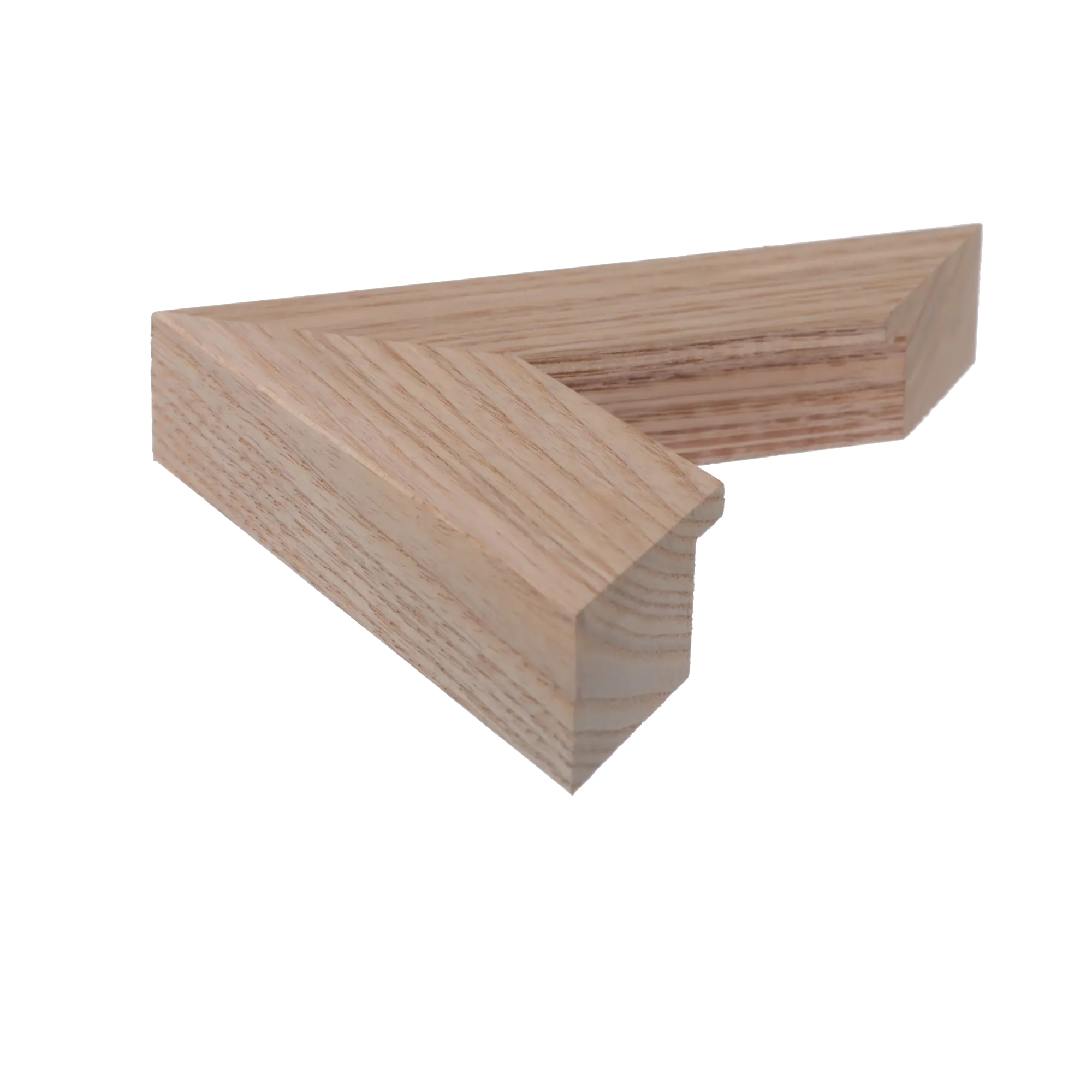 Side view of Groove II picture frame in natural