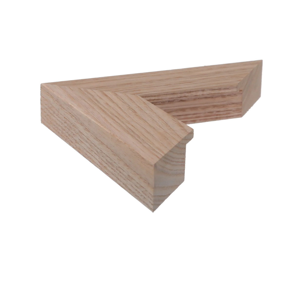 Side view of Groove II picture frame in natural