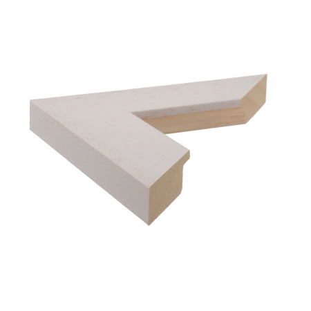 Side view of Groove II picture frame in white grain