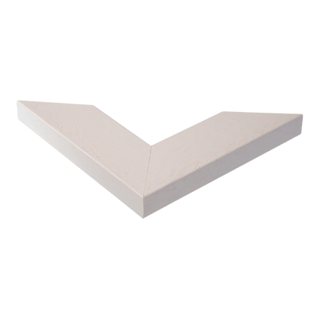 Corner view of Groove II in white grain picture frame