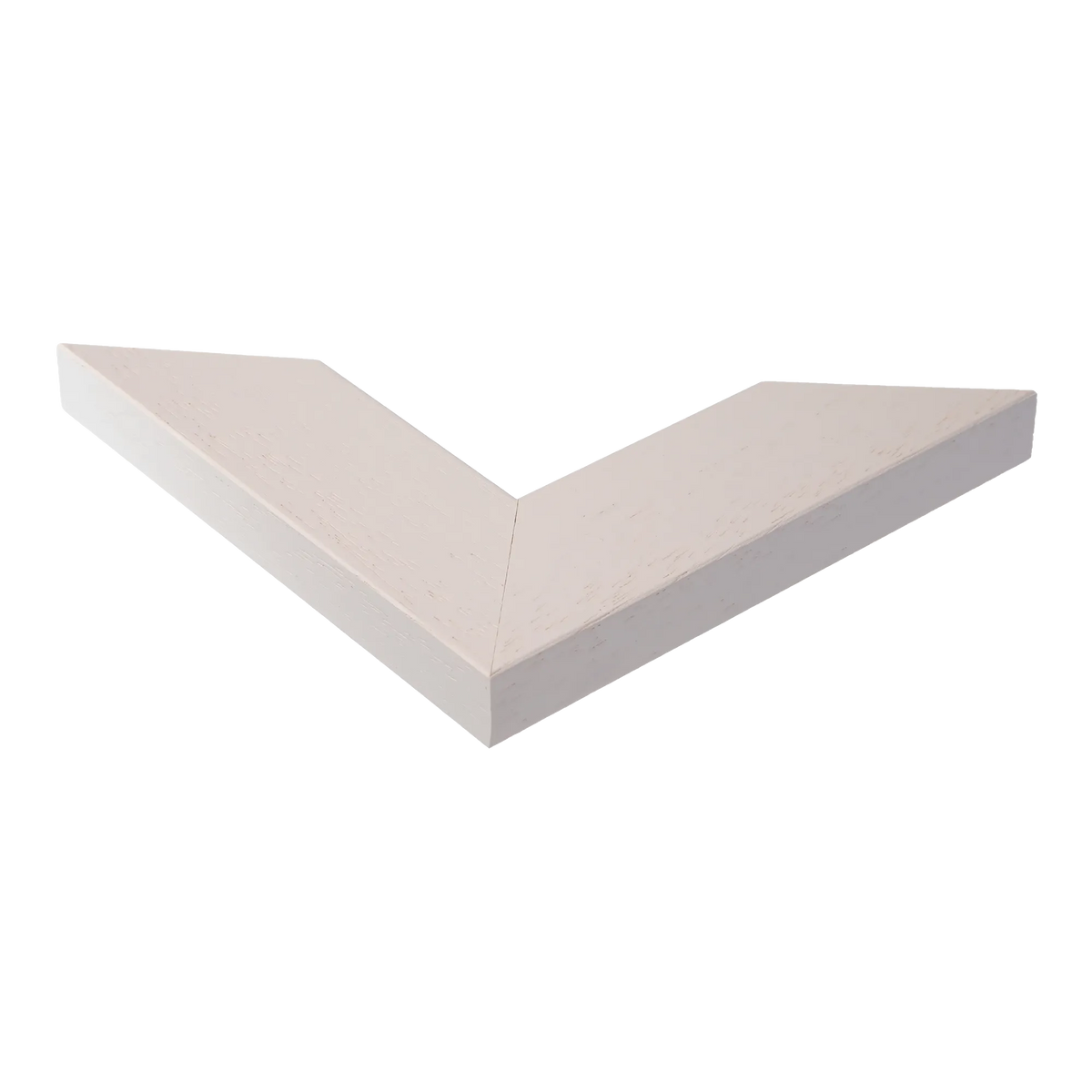 Corner view of Groove II in white grain picture frame