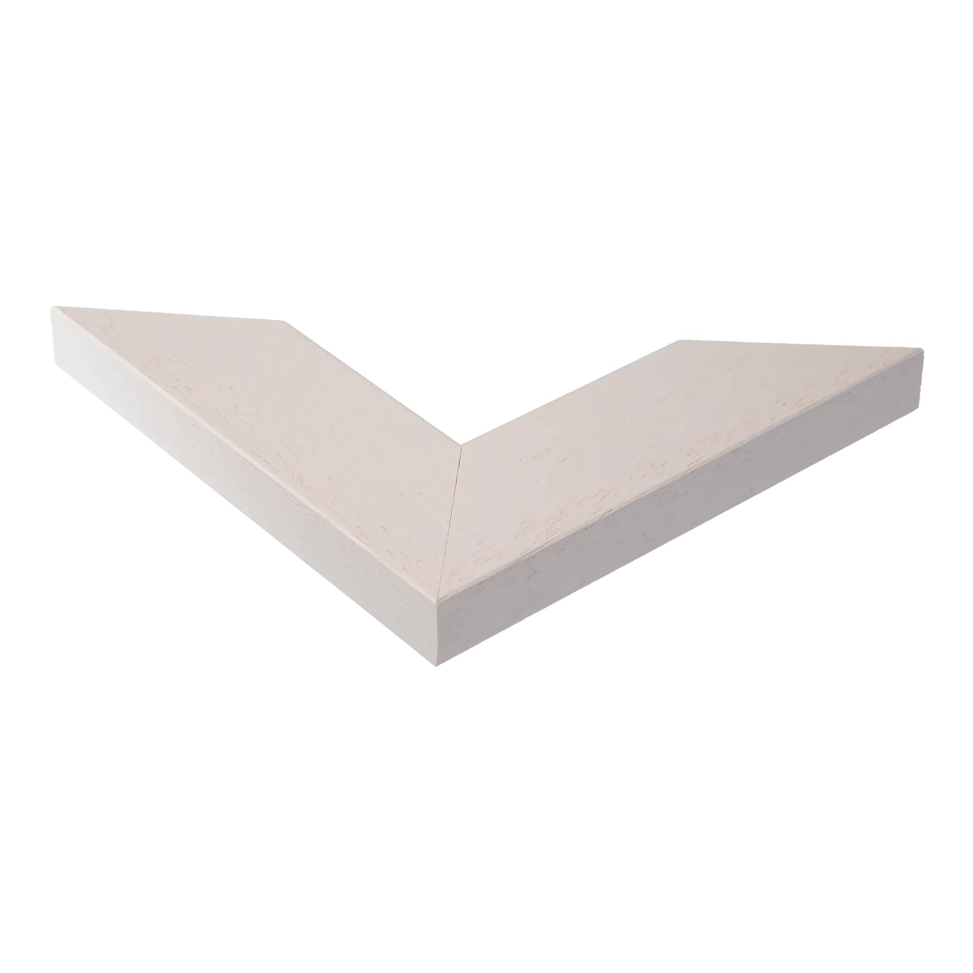 Corner view of Groove II in white grain picture frame