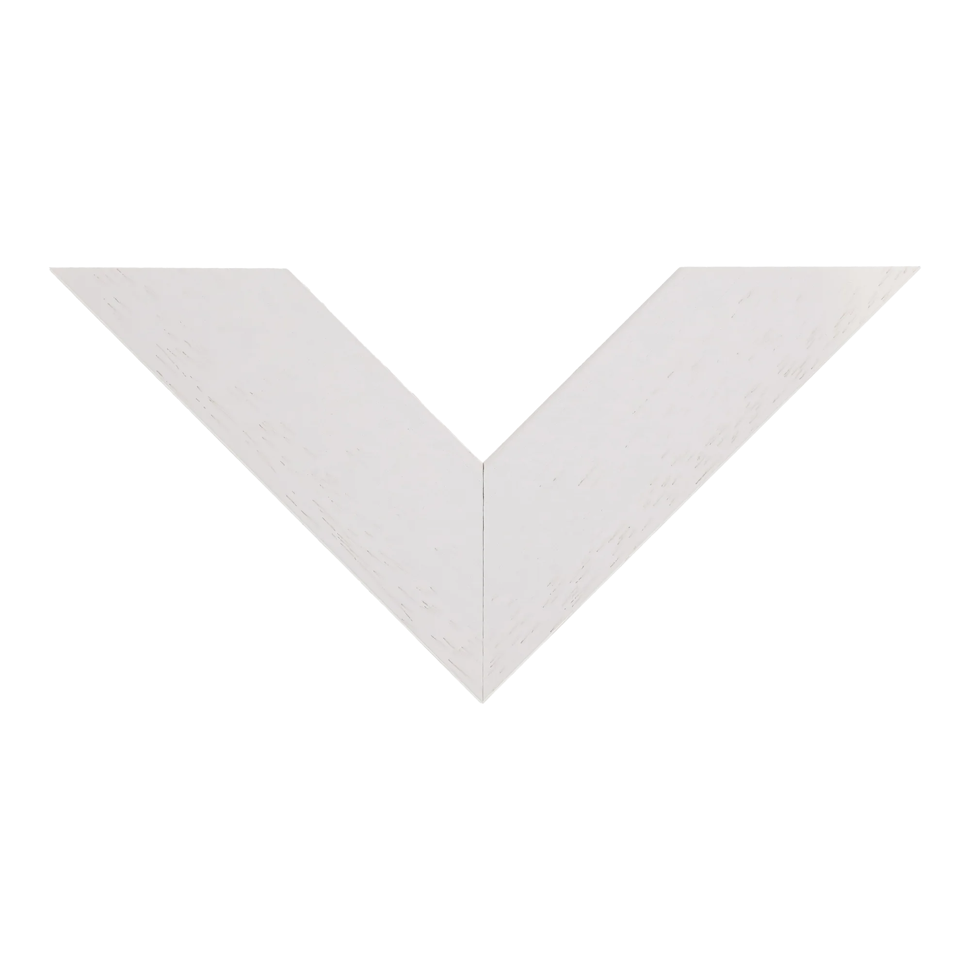 Top view of Groove II picture frame in white grain