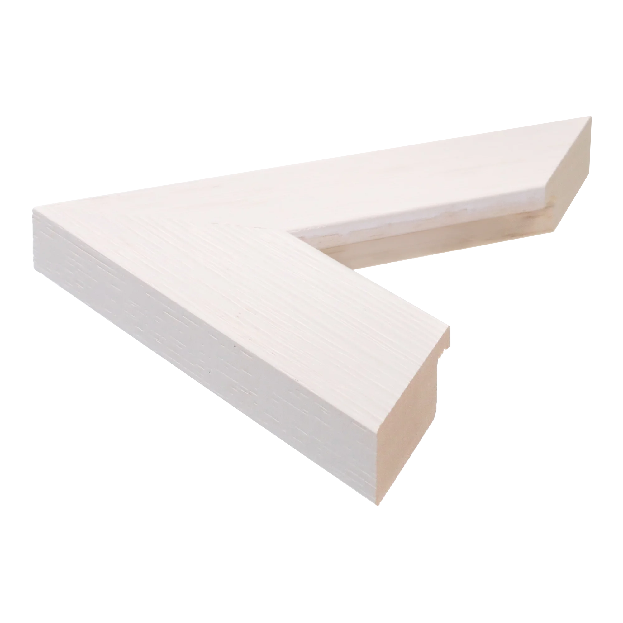 Side view of Groove II picture frame in white