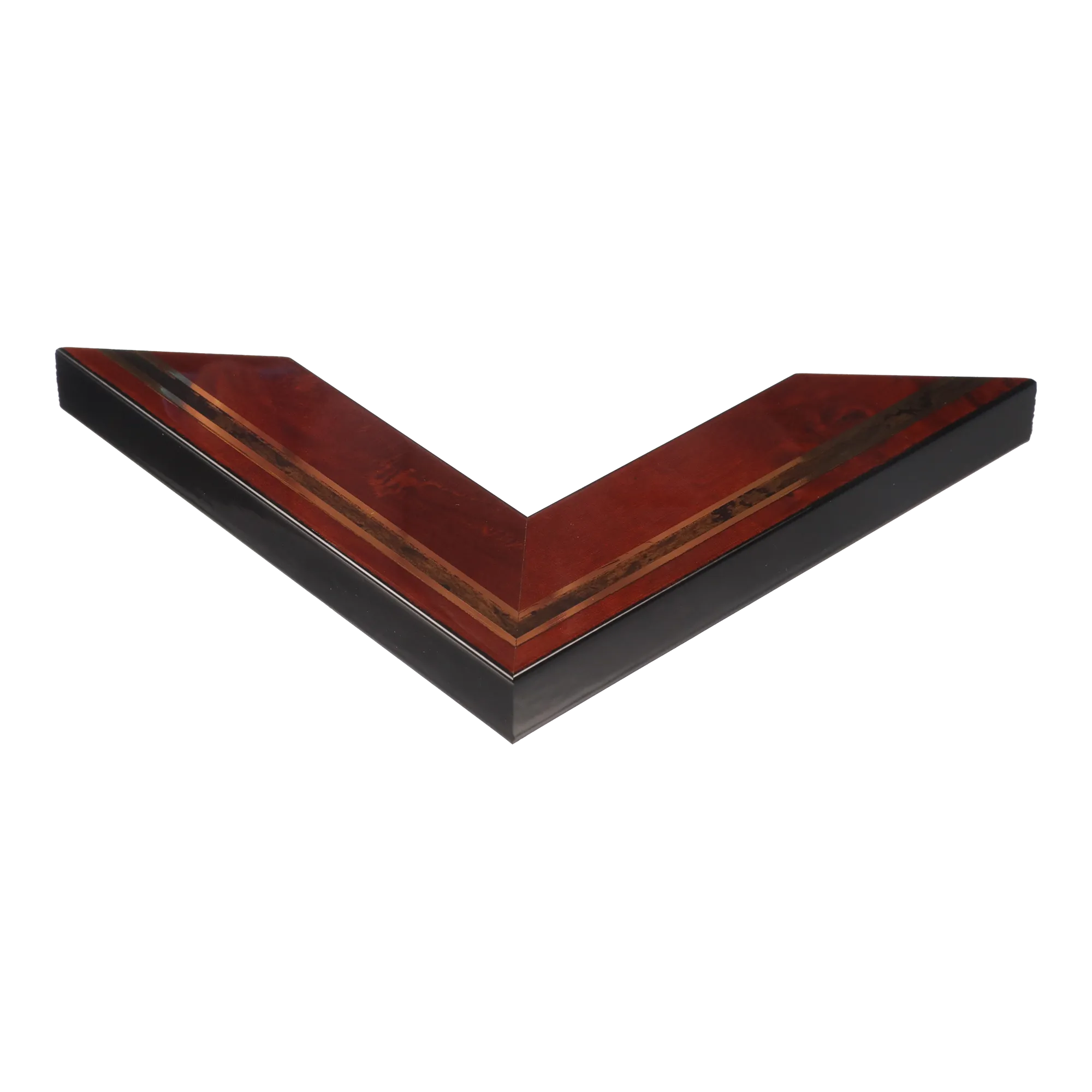 Corner view of Heirloom in brown & gold picture frame