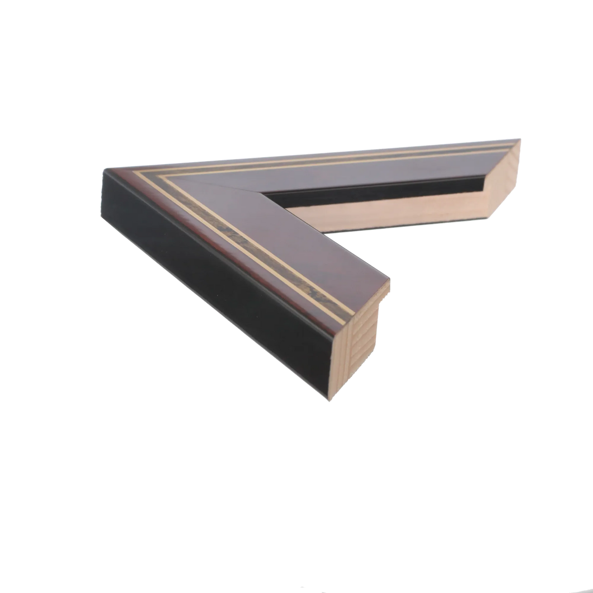 Side view of Heirloom picture frame in brown & gold