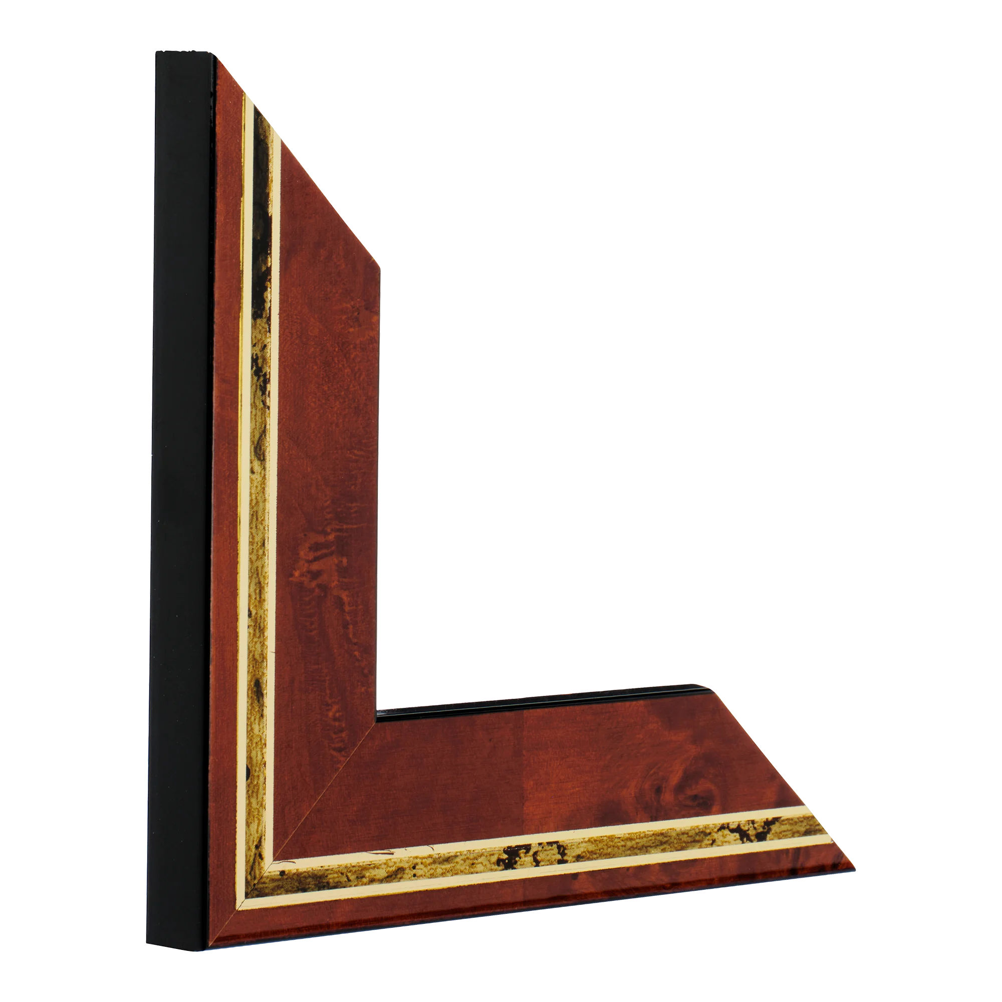 Vertical view of heirloom brown & gold picture frame