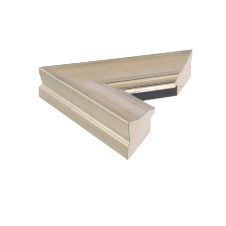 Side view of Hermitage picture frame in champagne