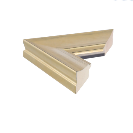 Side view of Hermitage picture frame in soft gold