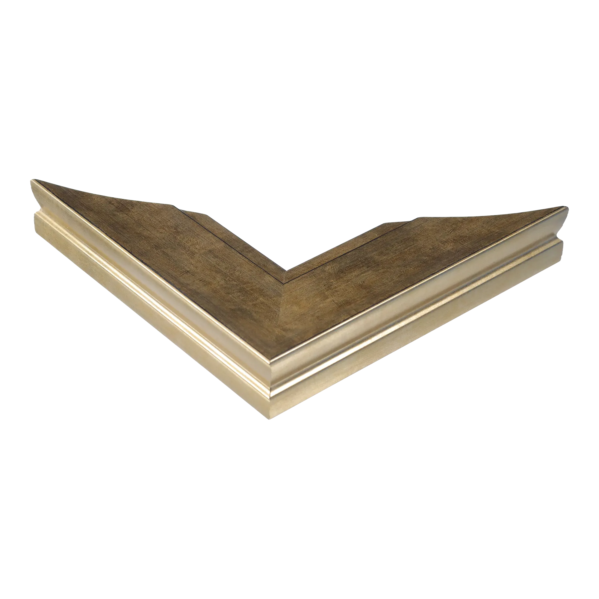 Corner view of Hermitage in soft gold picture frame