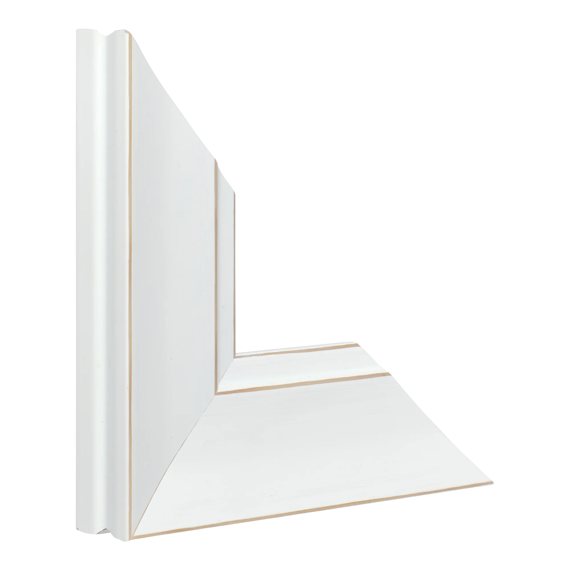 Vertical view of hermitage white picture frame