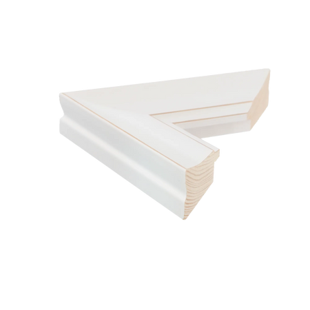 Side view of Hermitage picture frame in white