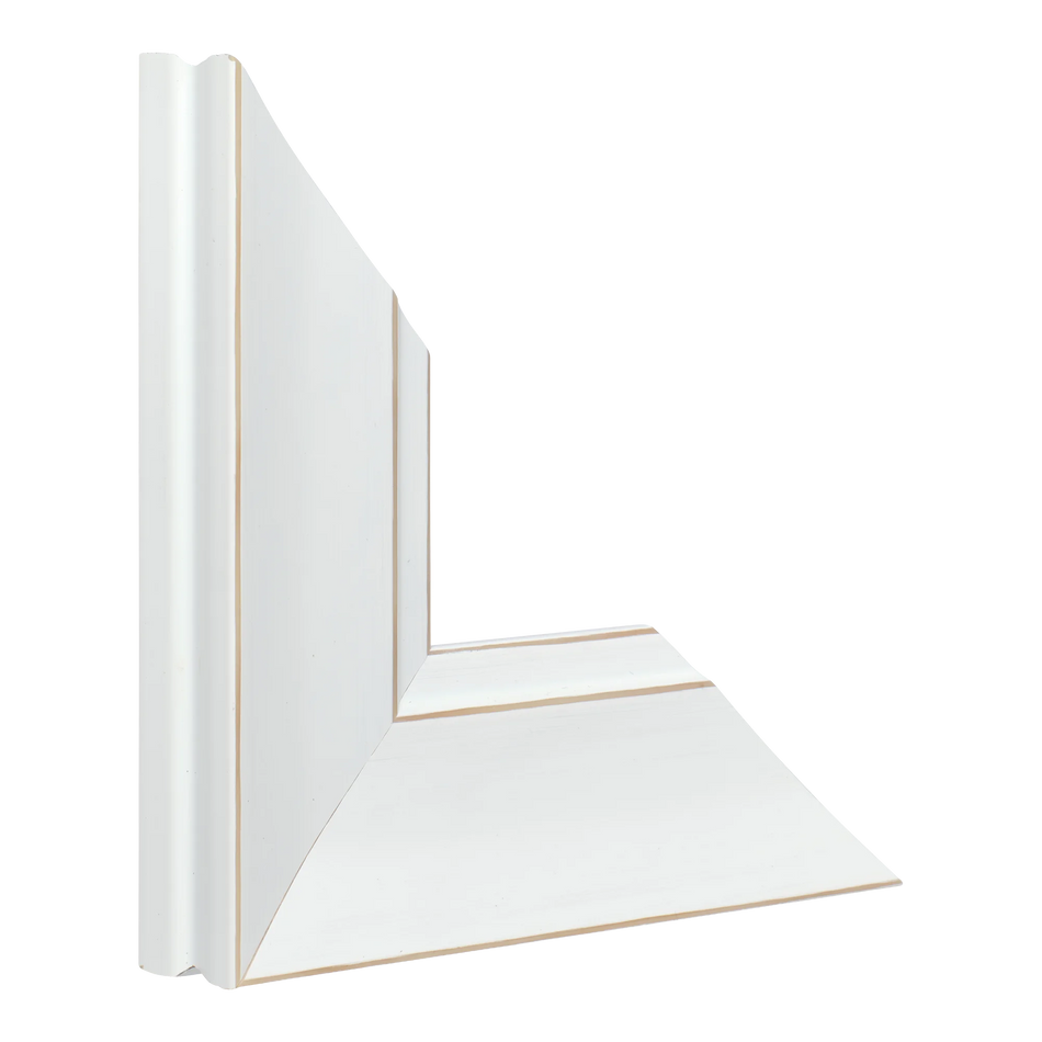 Vertical view of hermitage white picture frame