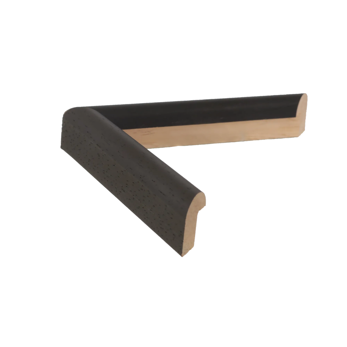 Side view of Hockey I picture frame in black grain