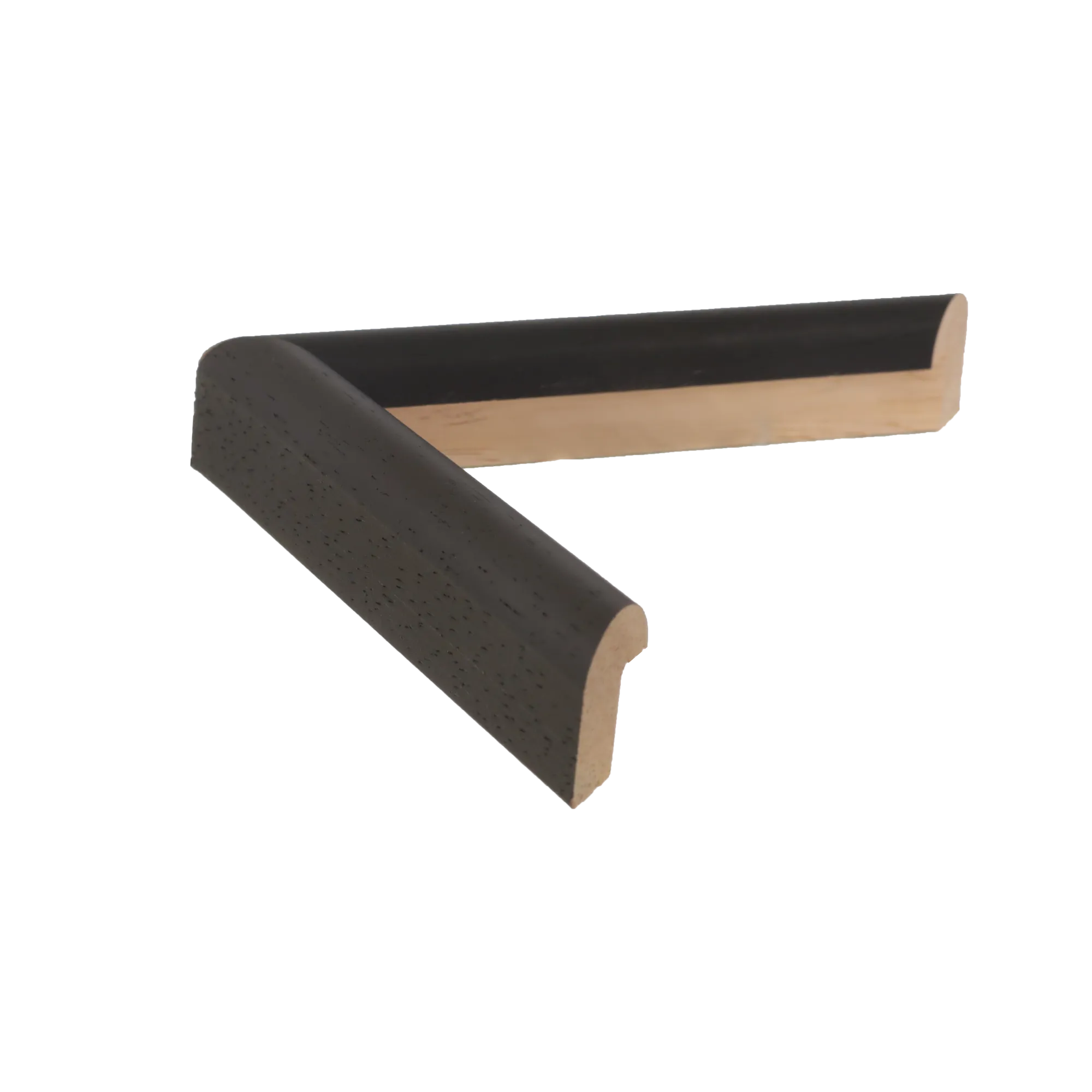 Side view of Hockey I picture frame in black grain
