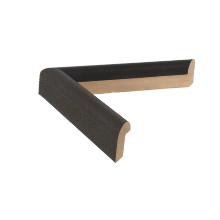 Side view of Hockey I picture frame in black grain
