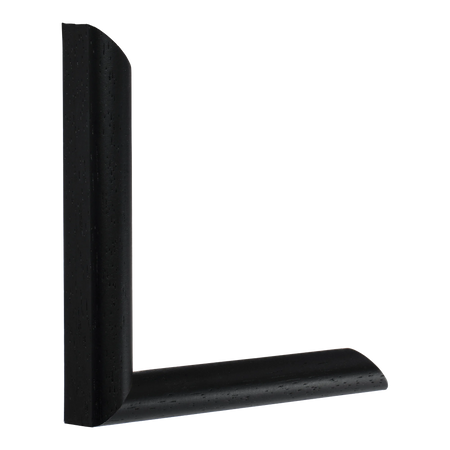 Vertical view of hockey i black grain picture frame sample