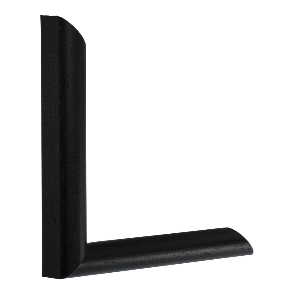 Vertical view of hockey i black grain picture frame