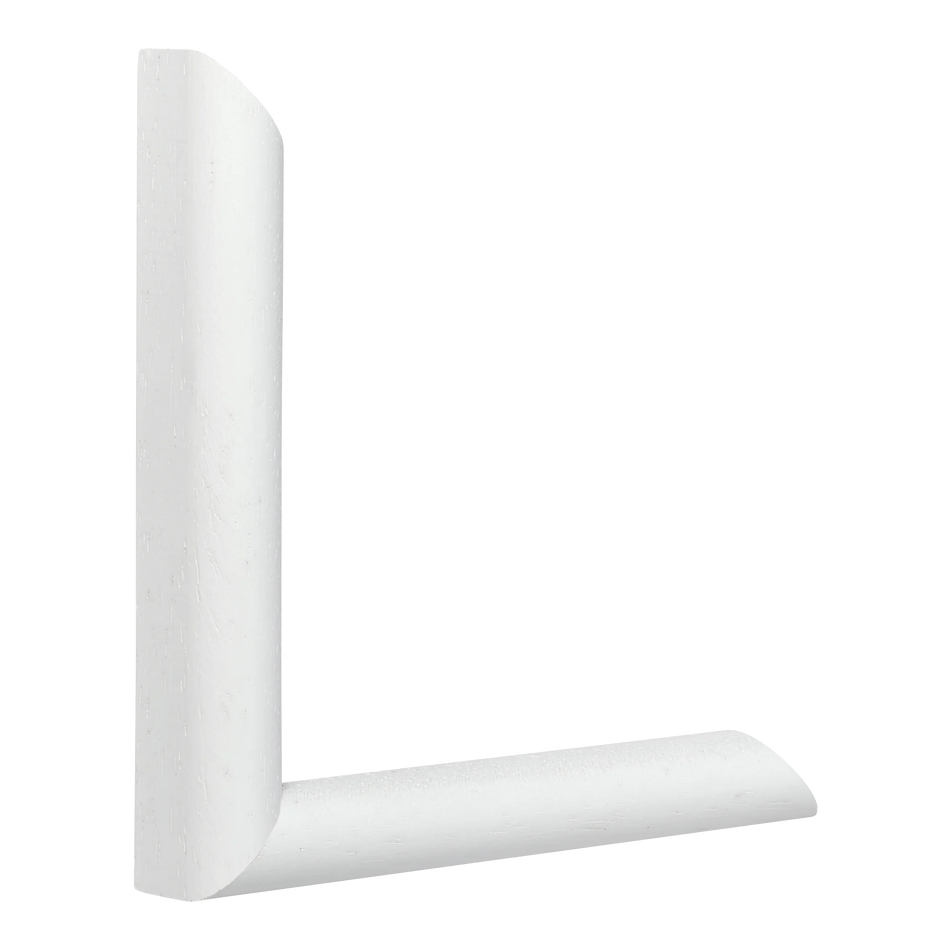 Vertical view of hockey i white grain picture frame