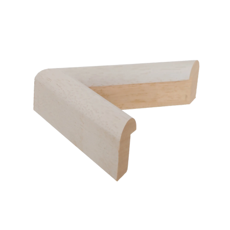 Side view of Hockey II picture frame in white grain